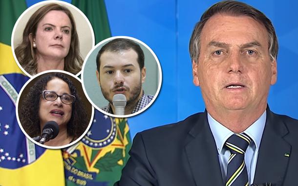 Gleisi Hoffmann, Luciana Santos, Juliano Medeiros e Jair Bolsonaro