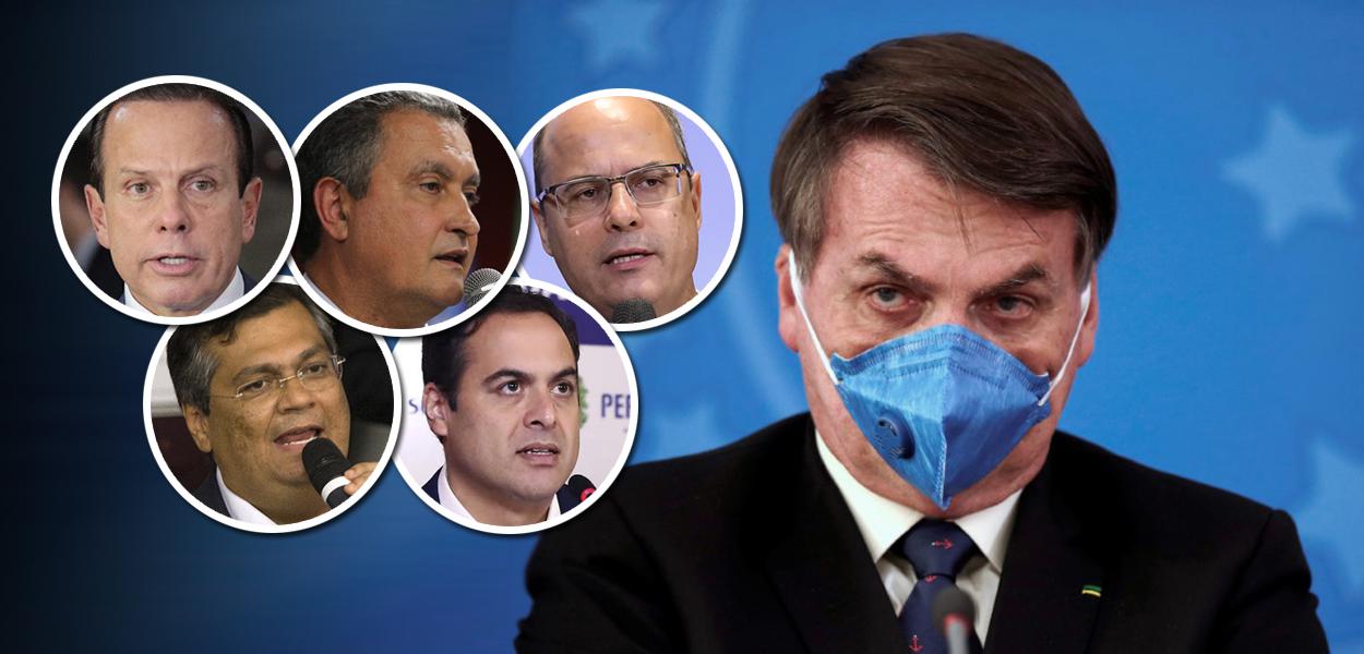 João Doria, Rui Costa, Wilson Witzel, Flávio Dino, Paulo Câmara e Jair Bolsonaro