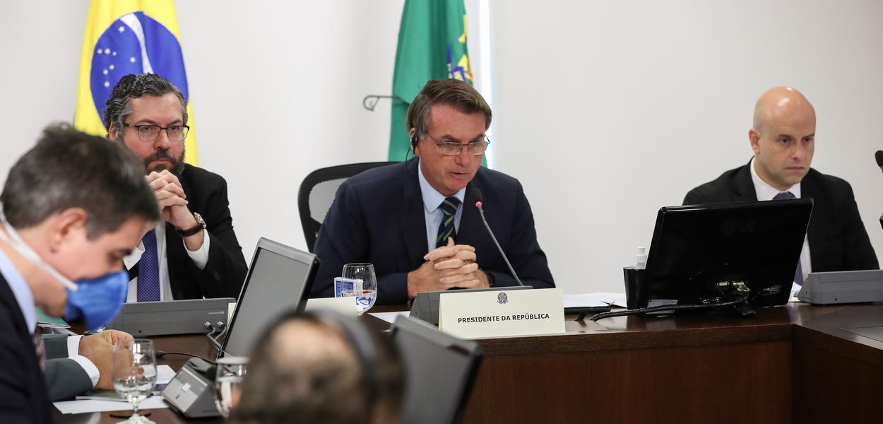 Jair Bolsonaro em videoconferência dos líderes do G20