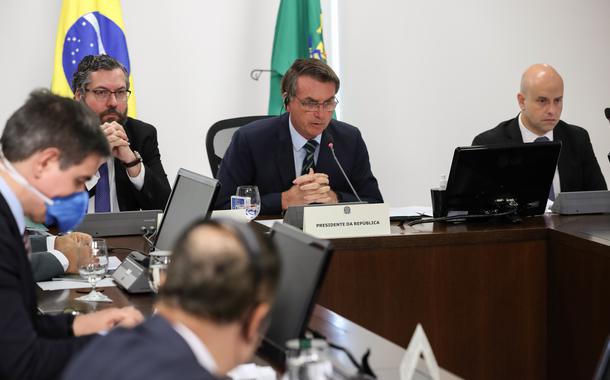 Jair Bolsonaro em videoconferência dos líderes do G20