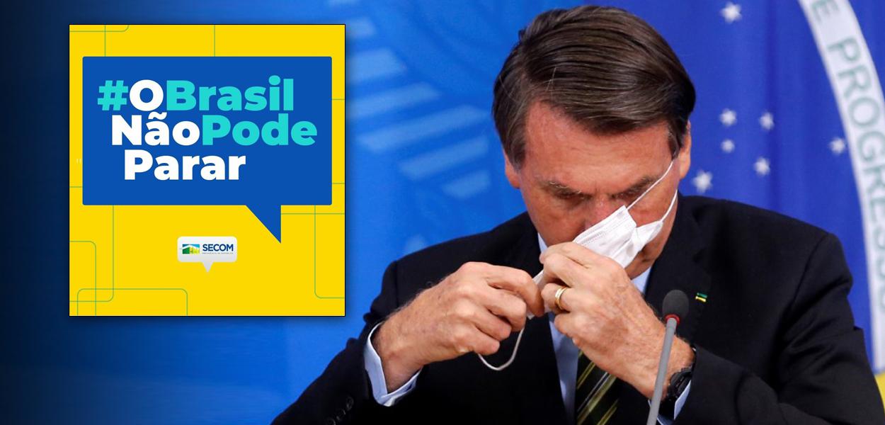 Jair Bolsonaro durante coletiva de imprensa sobre o coronavírus