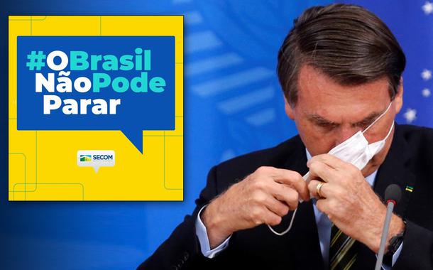 Jair Bolsonaro durante coletiva de imprensa sobre o coronavírus