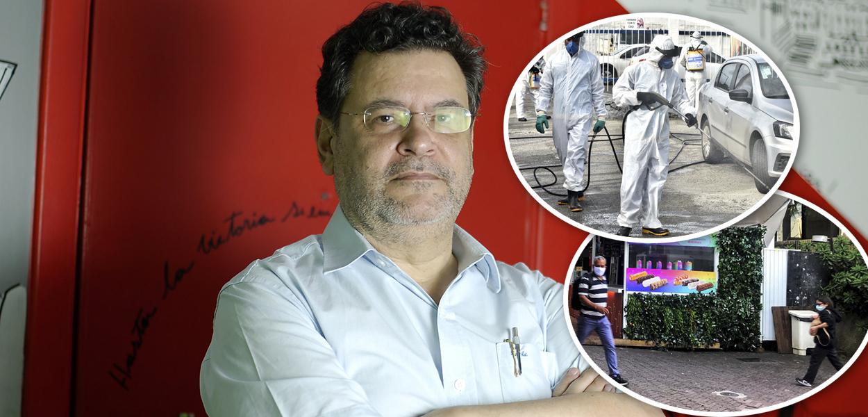 Rui Costa Pimenta; esterilização de vias e pessoas com máscaras