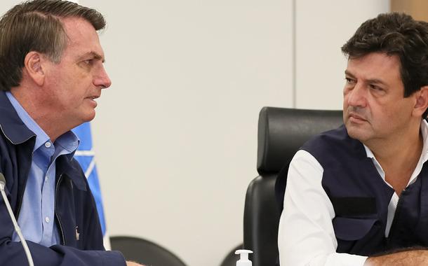 Jair Bolsoanro e o ministro da Saúde, Luiz Henrique Mandetta