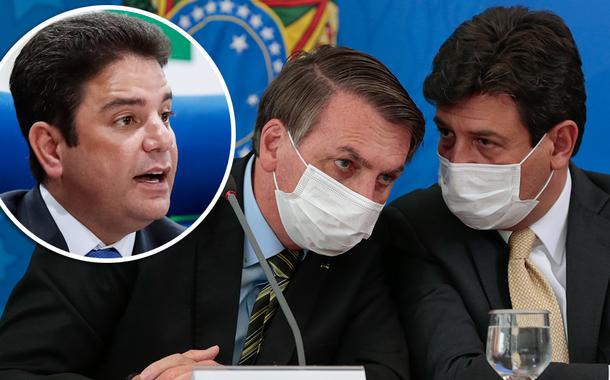 Gladson Cameli; Jair Bolsonaro e Luiz Henrique Mandetta