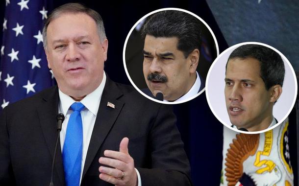 Mike Pompeo, Nicolás Maduro e Juan Guaidó