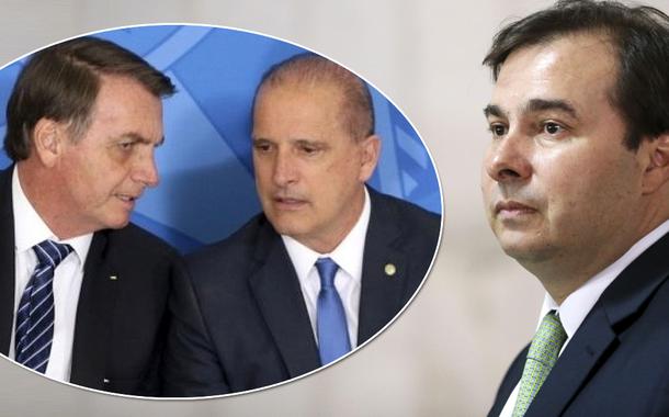 Jair Bolsonaro, Onyx Lorenzoni e Rodrigo Maia