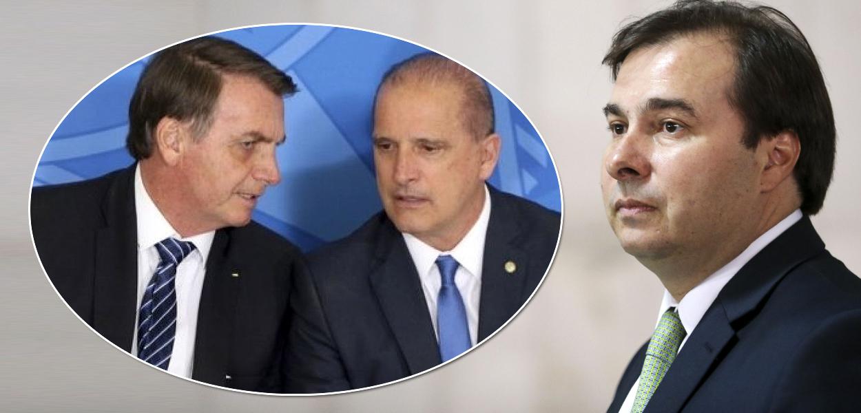 Jair Bolsonaro, Onyx Lorenzoni e Rodrigo Maia