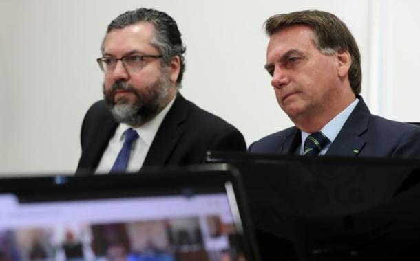 Jair Bolsonaro e ministro das Relações Exteriores, Ernesto Araújo