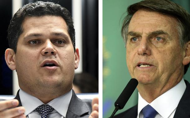 Presidente do Senado, Davi Alcolumbre, e Jair Bolsonaro