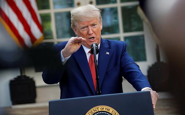 Presidente dos EUA, Donald Trump, durante entrevista coletiva na Casa Branca