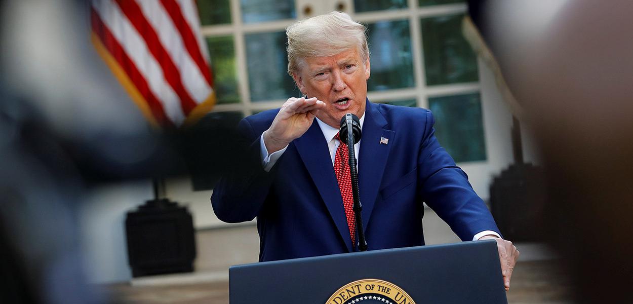 Presidente dos EUA, Donald Trump, durante entrevista coletiva na Casa Branca