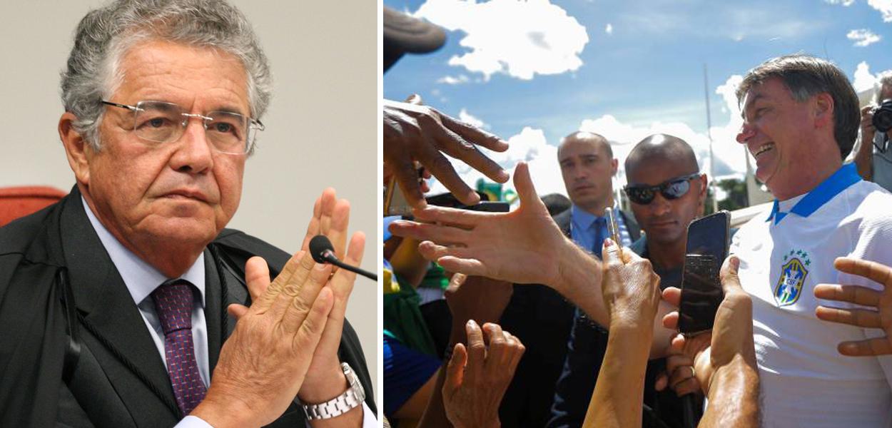 Ministro Marco Aurélio Mello (STF) e Jair Bolsonaro
