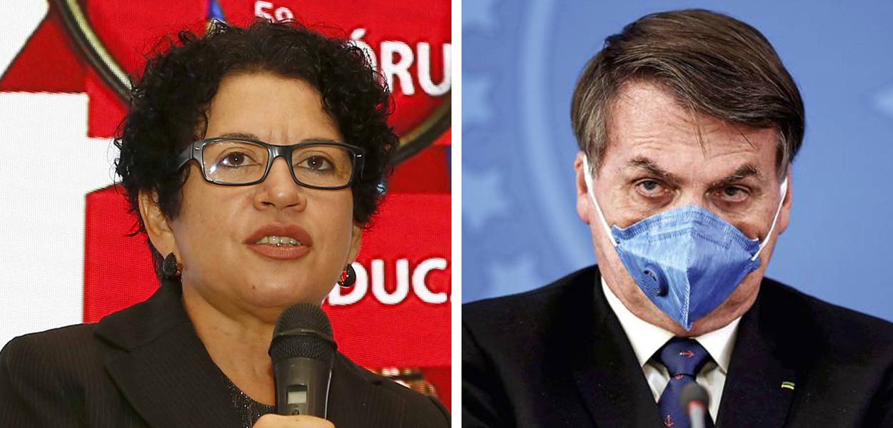 Filósofa Viviane Mosé e Jair Bolsonaro
