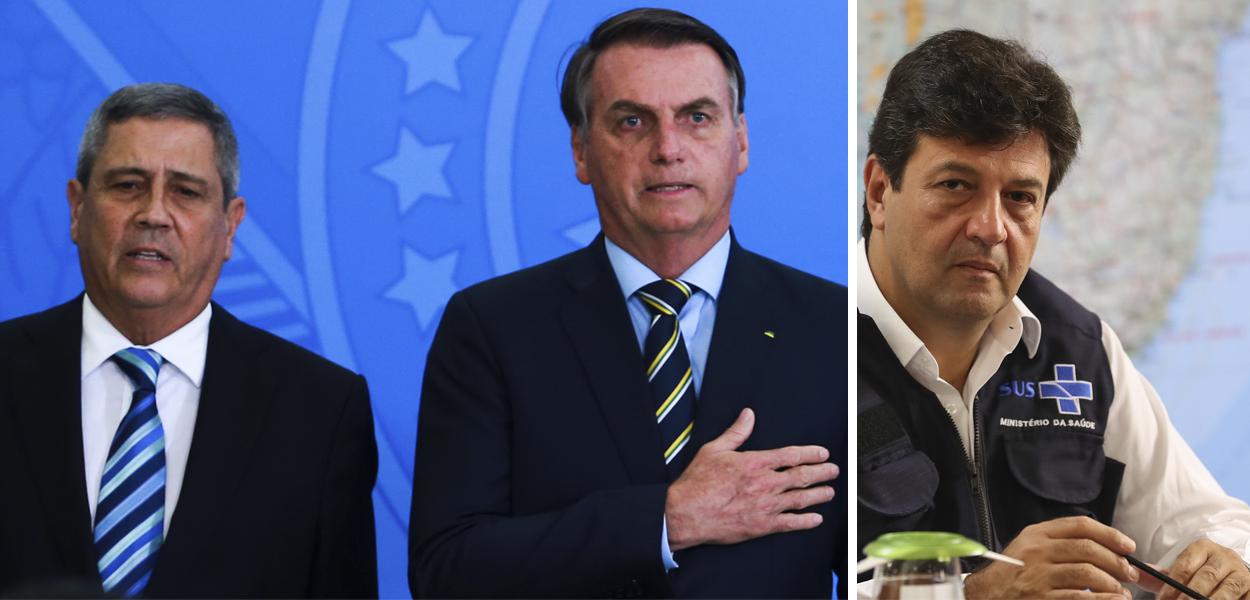 Braga Netto, Jair Bolsonaro e Luiz Henrique Mandetta