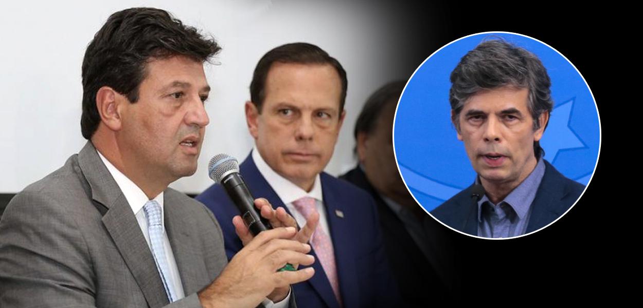 Luiz Henrique Mandetta, João Doria e Nelson Teich