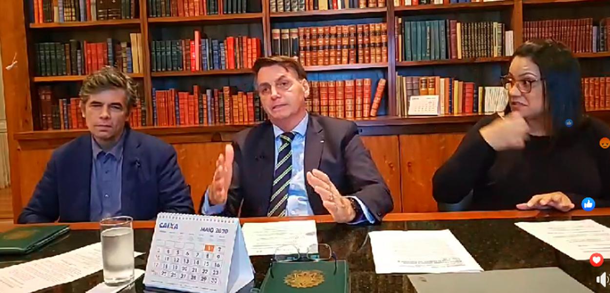 Nelson Teich em live com Jair Bolsonaro