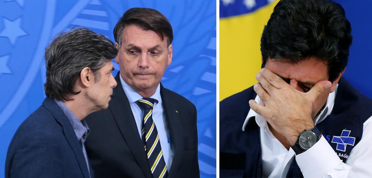Nelson Teich, Jair Bolsonaro e Nelson Mandetta