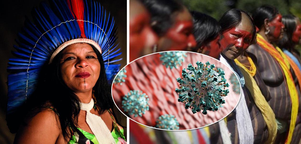 Sônia Guajajara e indígenas