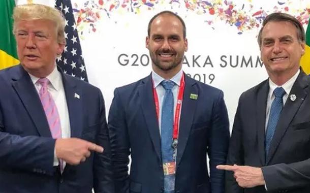 Donald Trump, Eduardo Bolsanro, Jair Bolsonaro e Bill de Blasio