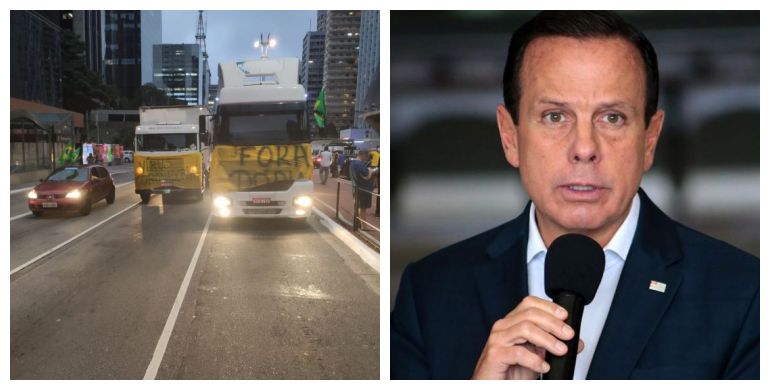 Doria é alvo de protesto na Avenida Paulista