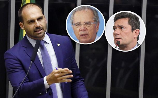 Eduardo Bolsonaro, Paulo Guedes e Sérgio Moro