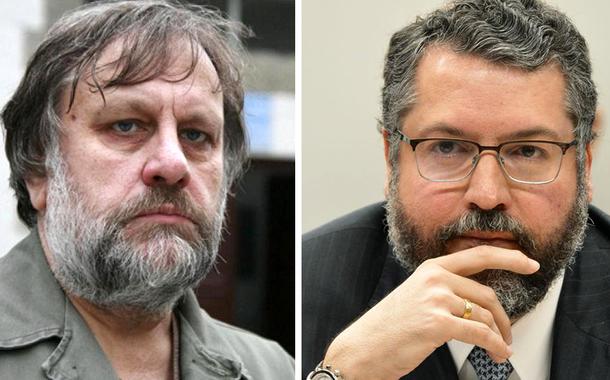 Filósofo Slavoj Zizek e Ernesto Araújo