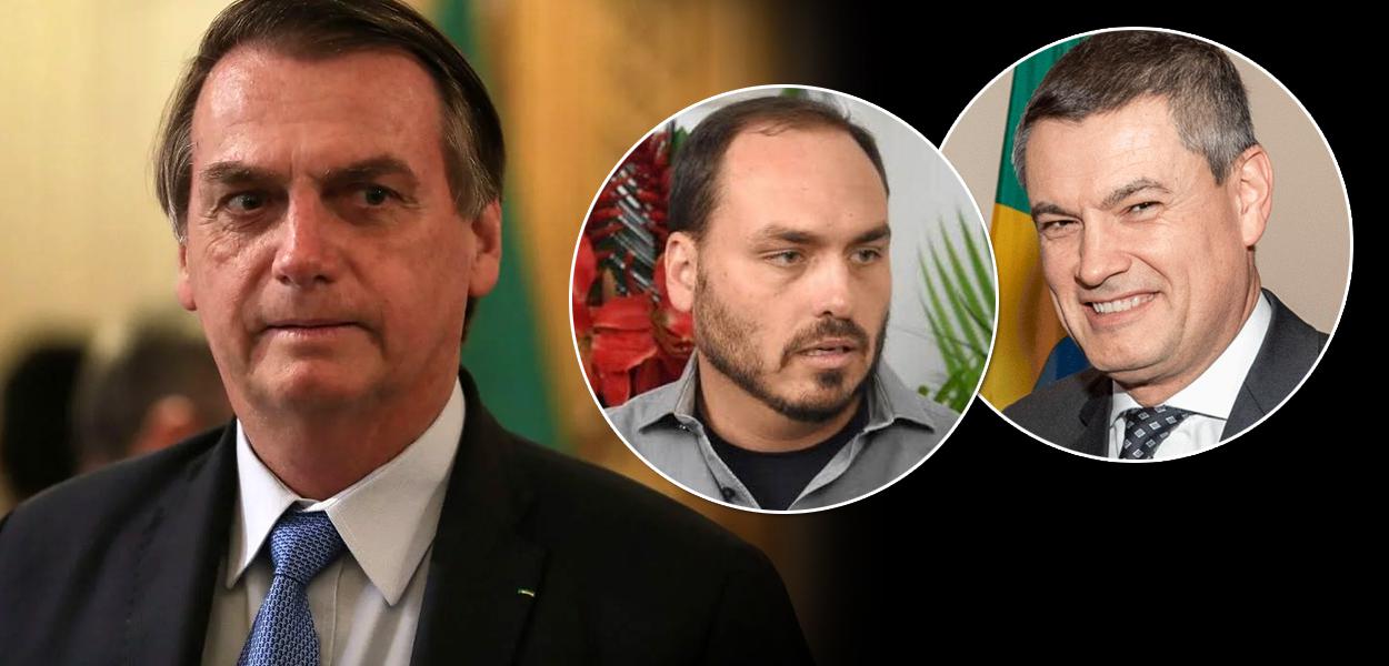 Jair Bolsonaro, Carlos Bolsonaro e Maurício Valeixo