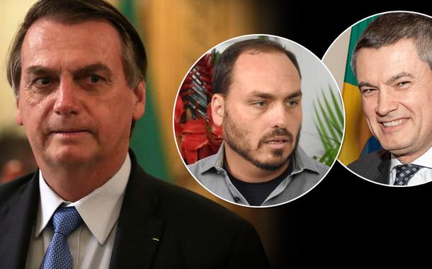 Jair Bolsonaro, Carlos Bolsonaro e Maurício Valeixo