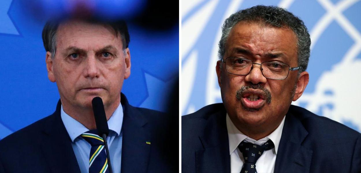 Jair Bolsonaro e Tedros Adhanom