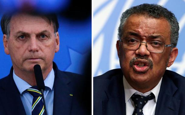 Jair Bolsonaro e Tedros Adhanom