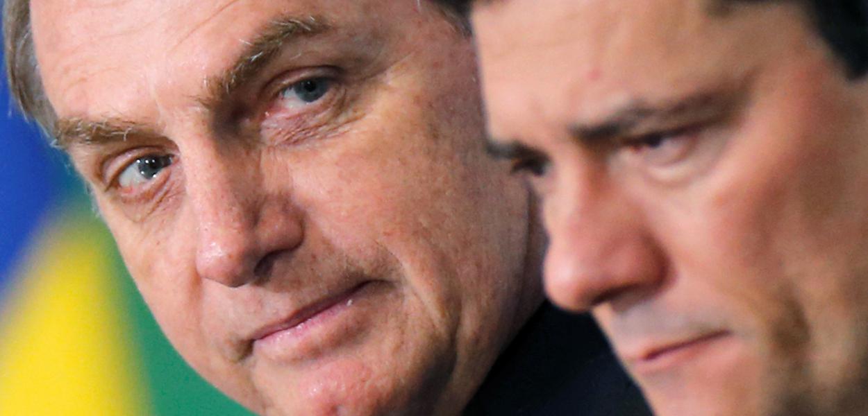 Bolsonaro e Moro participam de cerimônia no Palácio do Planalto em outubro do ano passado 03/10/2019