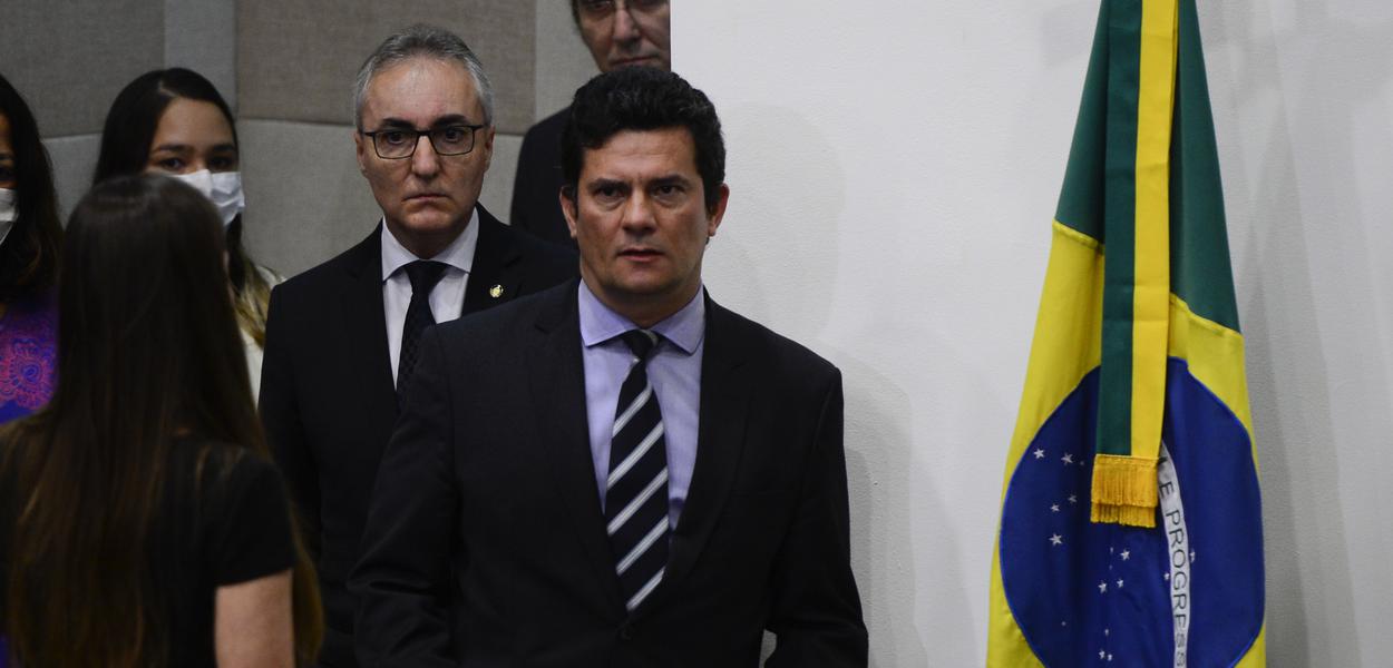 O ministro da Justiça e Segurança Pública, Sergio Moro, fala à  imprensa 