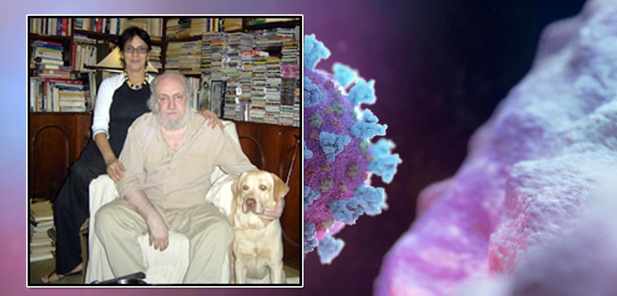 Aldir com a esposa Mari e o labrador