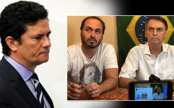 Sérgio Moro, Carlos Bolsonaro e Jair Bolsonaro