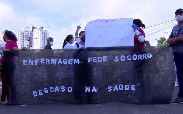 Protesto de enfermeiros em Manaus
