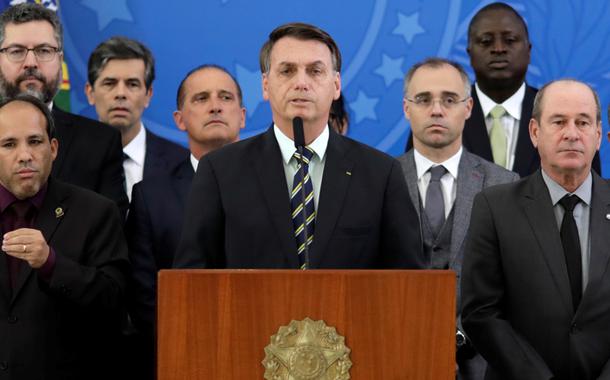 Bolsonaro durante pronunciamento no Palácio do Planalto 24/4/2020