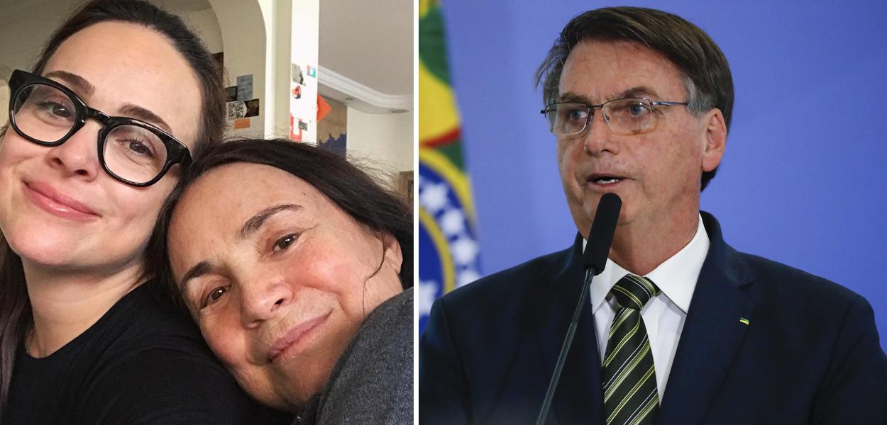 Gabriela Duarte, Regina Duarte e Jair Bolsonaro