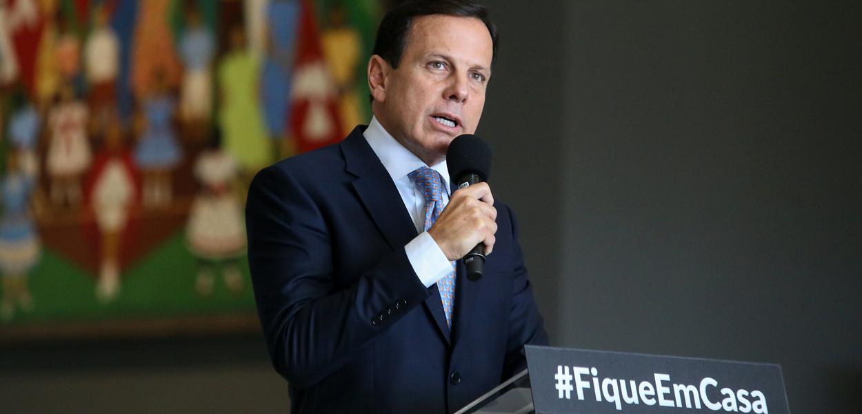 Governador do Estado de São Paulo, João Doria, durante coletiva de imprensa sobre o coronavírus