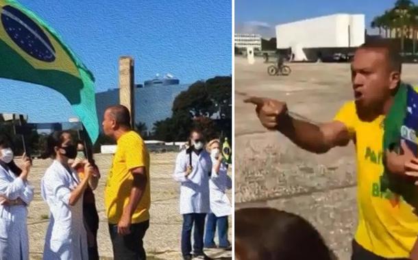 Em protesto, bolsonaristas atacam profissionais de saúde