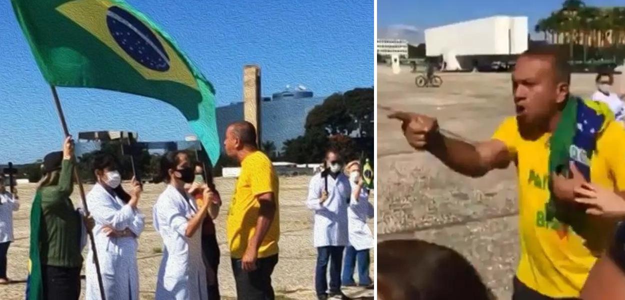 Em protesto, bolsonaristas atacam profissionais de saúde