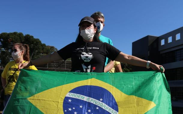 Bolsonarista em protesto