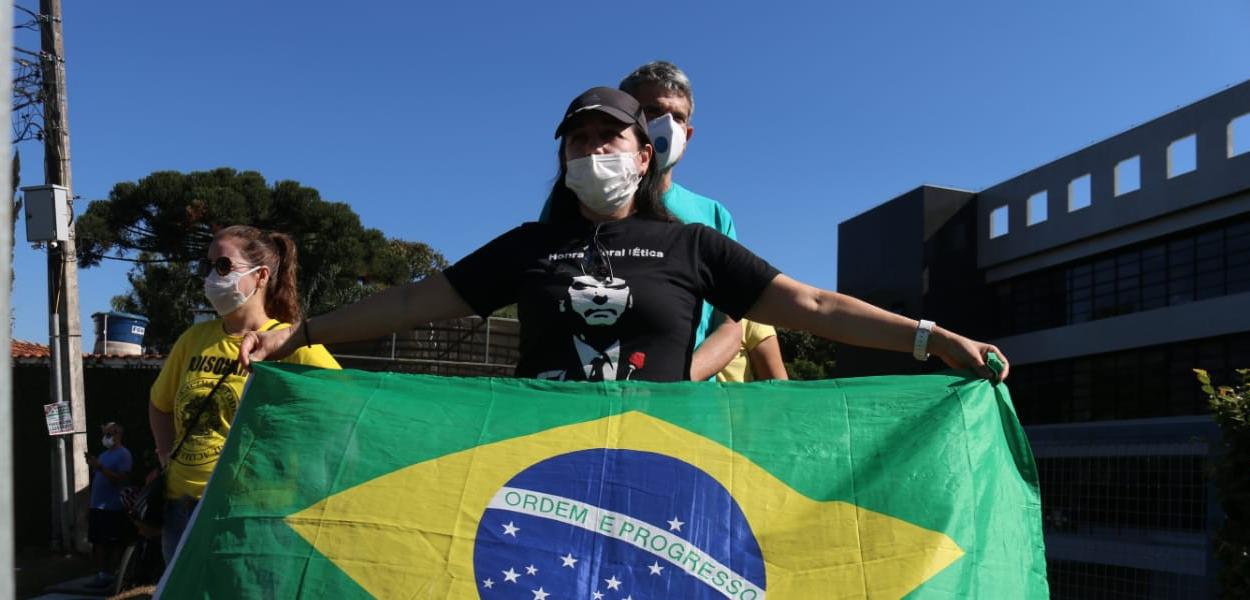 Bolsonarista em protesto