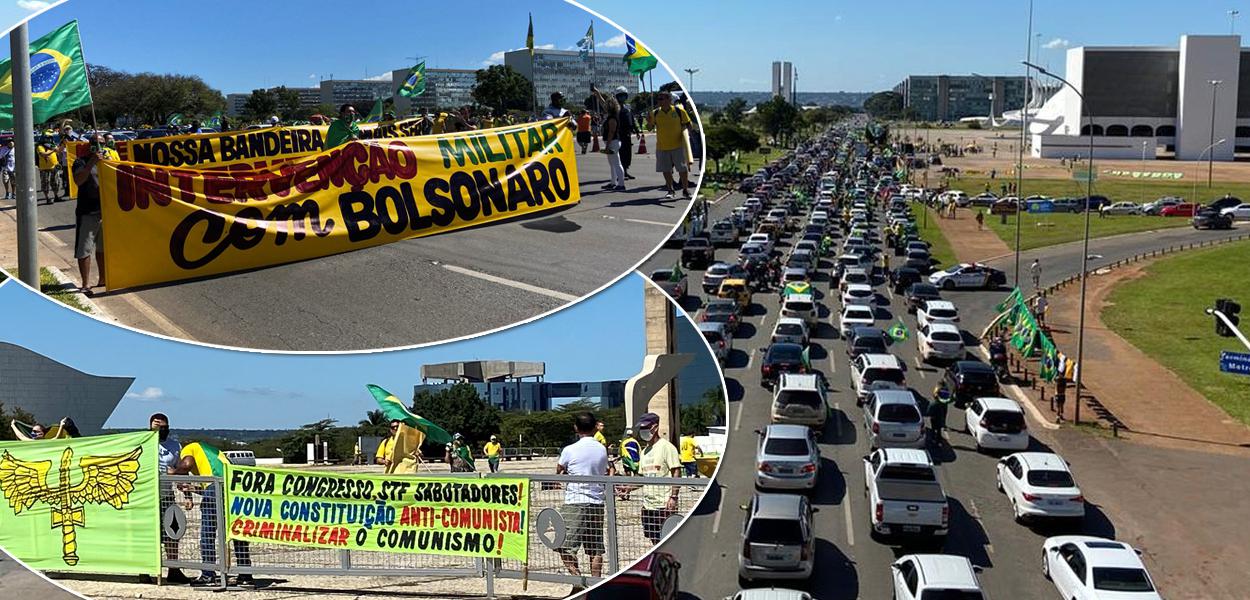 Apoiadores de Jair Bolsonaro em carreata