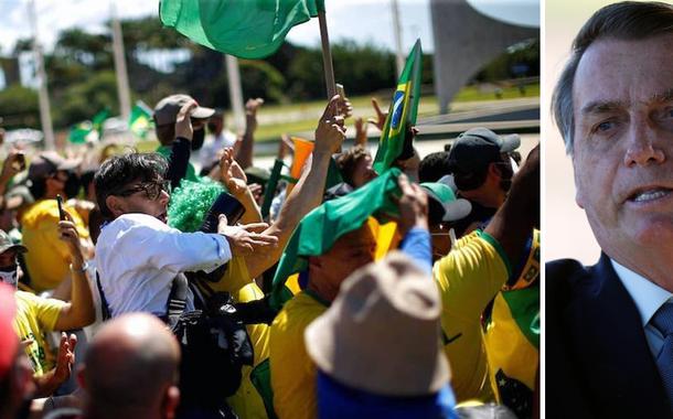 Jair Bolsonaro e bolsonaristas agredindo jornalistas