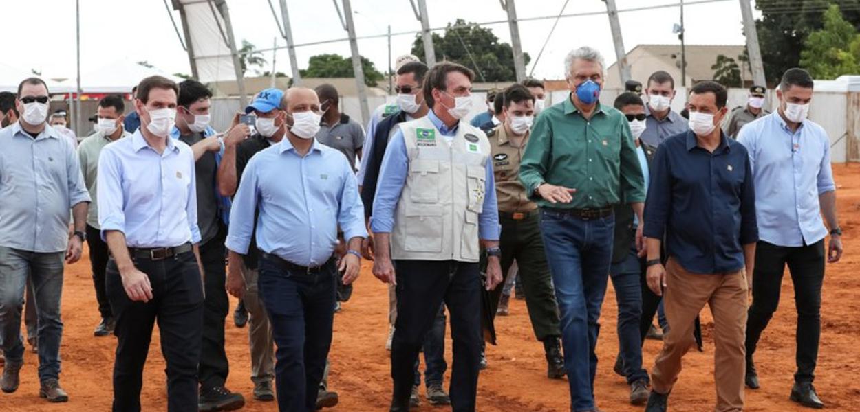 Jair Bolsonaro, durante visita ao Hospital de Campanha de Águas Lindas de Goiás