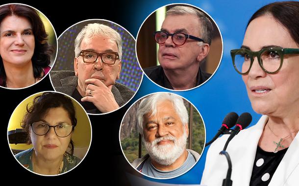 Os roteiristas globais Alcides Nogueira, Walcyr Carrasco, Maria Helena Nascimento, Paulo Halm e Lícia Manzo.