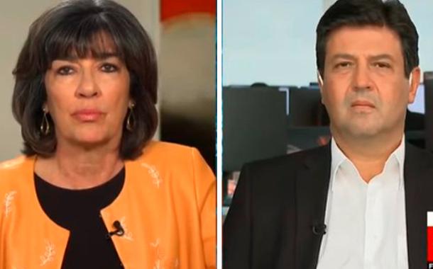Christiane Amanpour, da CNN Internacional, e Luiz Henrique Mandetta