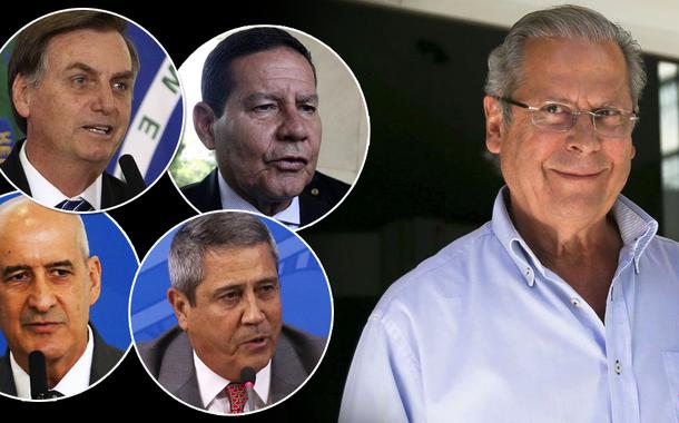 Jair Bolsonaro, Hamilton Mourão, Luiz Eduardo Ramos, Braga Netto e José Dirceu