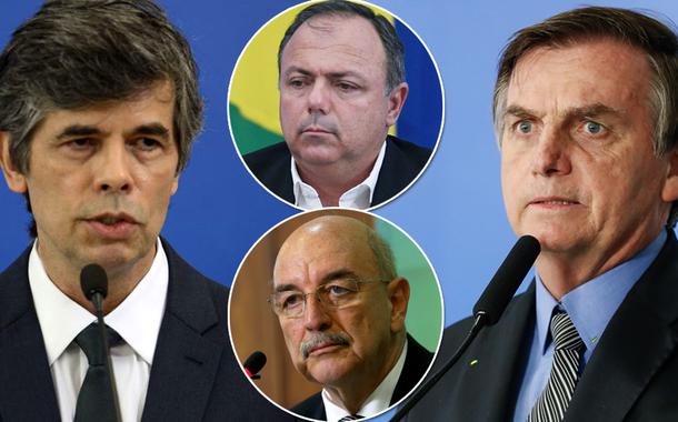 Nelson Teich, Eduardo Pazuello, Osmar Terra e Jair Bolsonaro